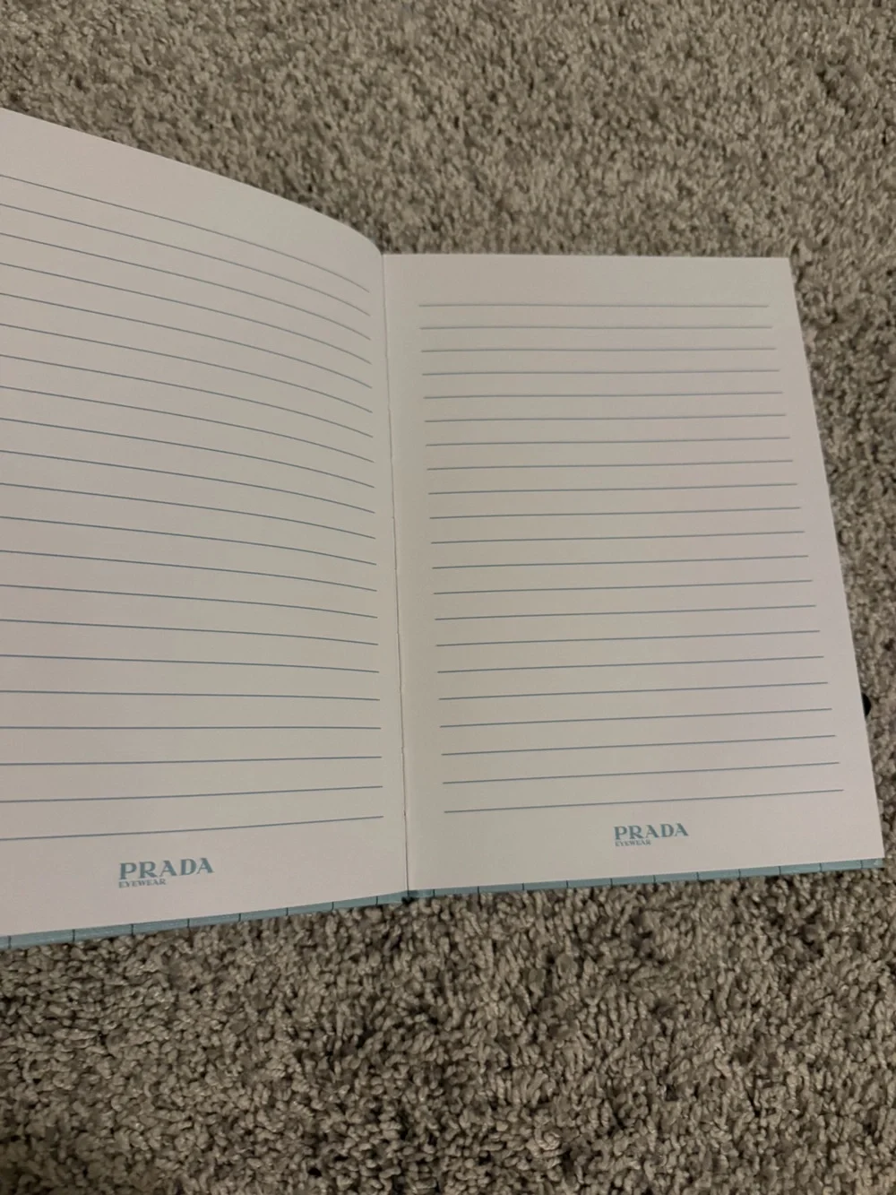 Prada Blue Hardcover Notebook with Black Elastic